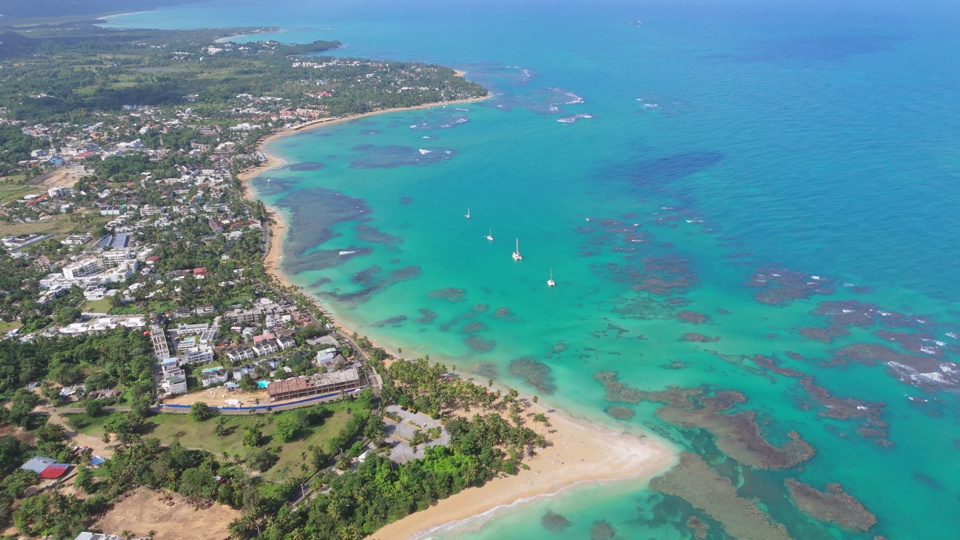 Aerial view of Playa Las Ballenas Las Terrenas